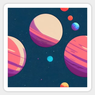 Colorful planets pattern Sticker